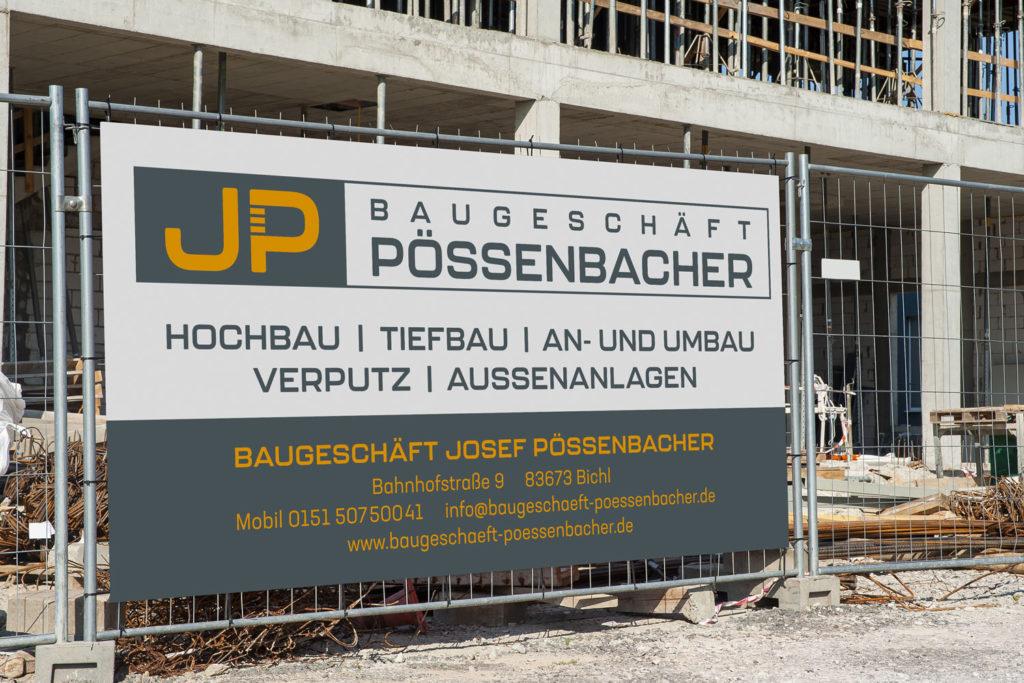 Bauzaunbanner Baugeschaeft Poessenbacher GmbH